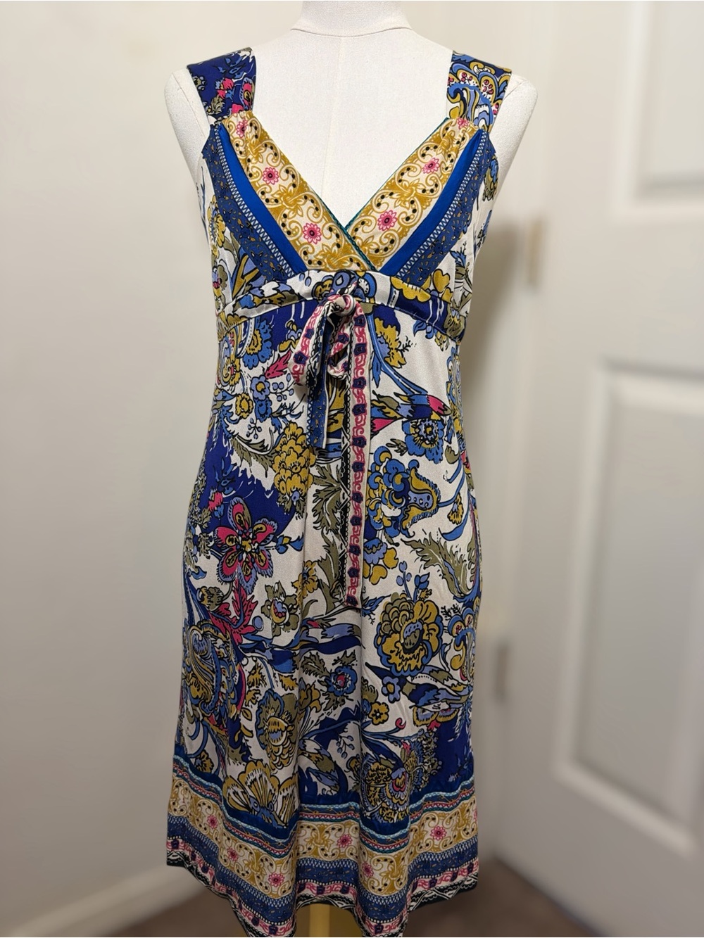Hale Bob 100% Silk Floral Paisley Boho Dress XS